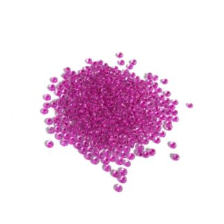 Bluish pink round glass seed beads - size 3 mm - weight 50 g