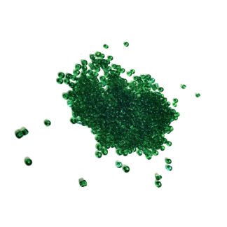 Round green glass seed beads - size 2.5 mm - weight 50 g