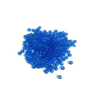 Round blue glass seed beads - size 4 mm - weight 50 g