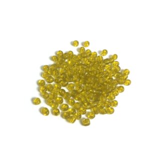 Greenish yellow seed beads - size 4 mm - weight 50 g