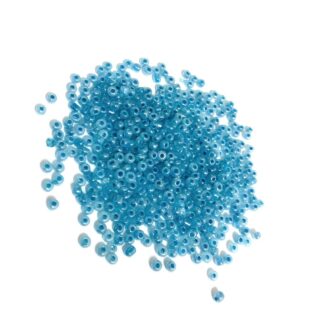 Pearly round light blue seed beads - size 3 mm - weight 50 g