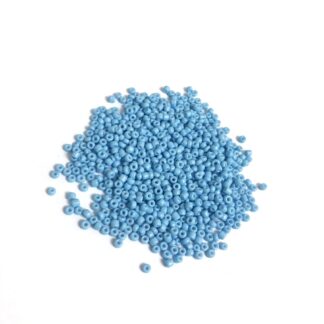Round light blue seed beads - size 2.5 mm - weight 50 g