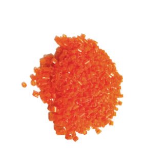 Orange bugle seed beads - size 2.5 mm - weight 50 g