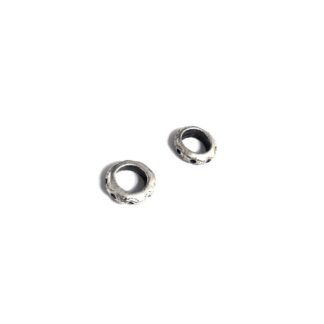Silvery metal ring beads - size 4 x 15 mm - 2 pieces