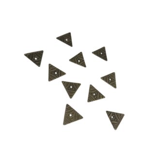 Greenish brown triangle beads - size 12 mm - 10 pieces