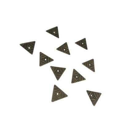 Greenish brown triangle beads - size 12 mm - 10 pieces