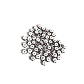 White and dark brown seed beads - size 4 x 5 mm - weight 50 g