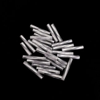 Silvery twisted bugle seed beads - size 3.5 x 25 mm - weight 50 g
