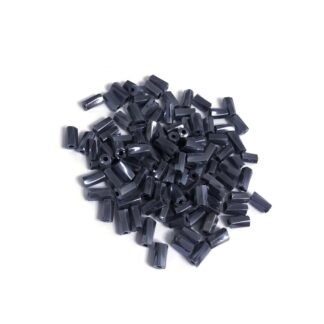 Twisted greyish blue bugle beads - size 4 x 6 mm - weight 50 g