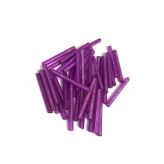 Bluish pink bugle seed beads - size 3 x 25 mm - weight 50 g