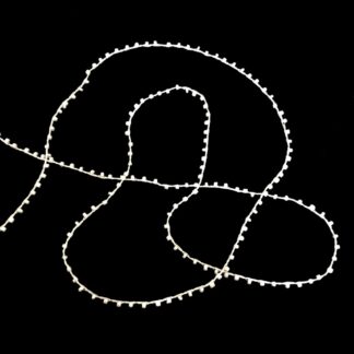 White seed bead braided string by metre - diametre 2.5 mm
