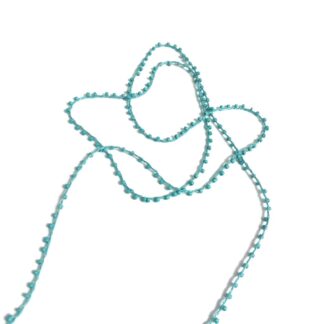 Turquoise green seed bead braided string by metre - diametre 2.5 mm