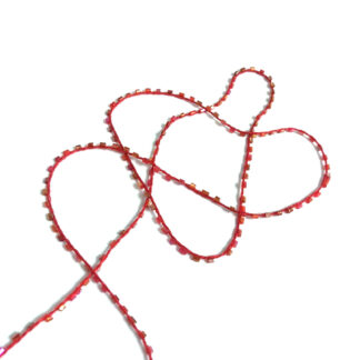 Red and pink seed bead braided string by metre - diametre 2.5 mm