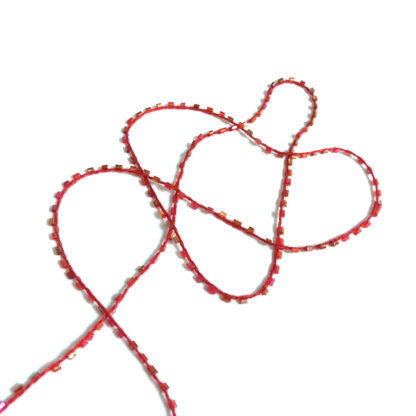 Red and pink seed bead braided string by metre - diametre 2.5 mm