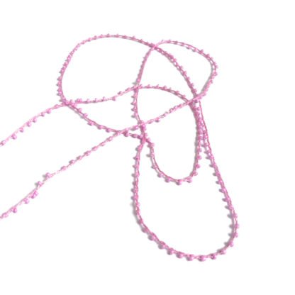 Light pink seed bead braided string by metre - diametre 2.5 mm