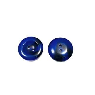 Two-hole round black and blue plastic buttons - diametre 25 mm