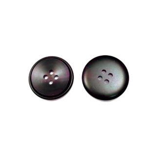 Four-hole pinkish dark brown plastic button - diametre 24 mm