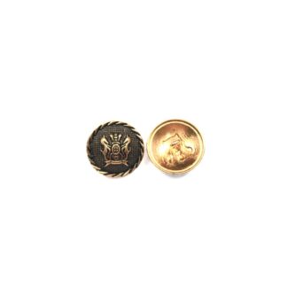 Round golden metal dome shank button - diametre 19 mm