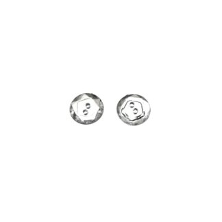 Two-hole transparent round plastic buttons - diametre 16 mm - 5 pieces