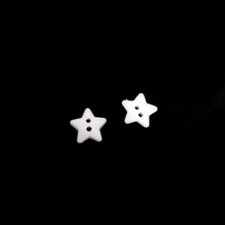 Two-hole star white plastic buttons - size 12 mm - 3 pieces