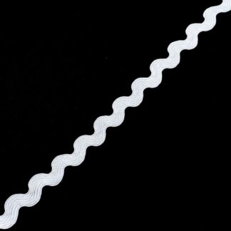 White zigzag trim ribbon by metre - width 8 mm