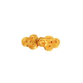 Reddish yellow knot frog button closure - size 19 x 46 mm