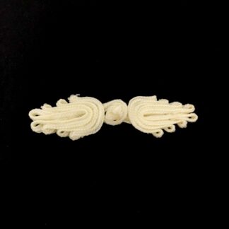 Yellowish cream knot frog button closure - size 20 x 75 mm