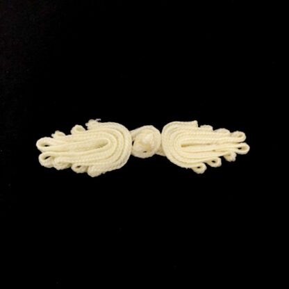 Yellowish cream knot frog button closure - size 20 x 75 mm