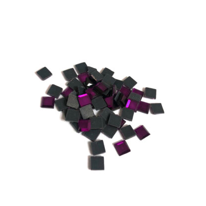 Square flat-back pink hot fix rhinestones - size 5.5 mm - weight 50 g