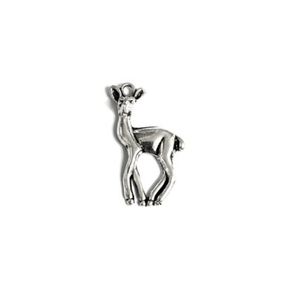 Silvery metal doe pendant - size 18 x 33 mm