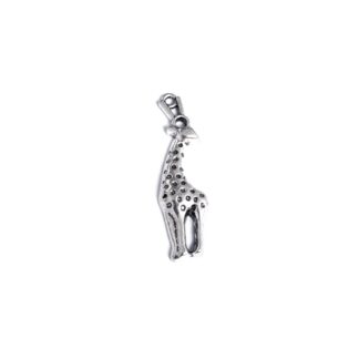 Silvery metal giraffe pendant - size 1.1 x 4 mm