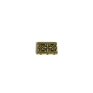 Three-hole rectangular golden metal spacer connector - size 12 x 17 mm