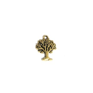 Golden metal tree pendant - size 17 x 22 mm