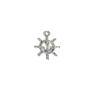 Silvery metal anchor pendant - size 22 x 27 mm