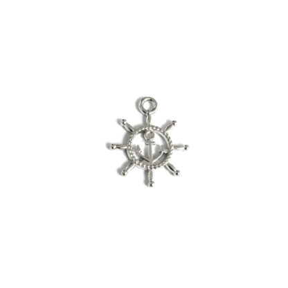 Silvery metal anchor pendant - size 22 x 27 mm