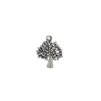 Silvery metal tree pendant - size 15 x 24 mm