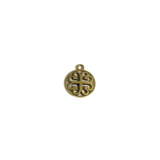Golden metal round pendant - diametre 15 mm