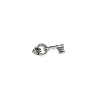 Silvery metal key pendant - size 13.5 x 21 mm