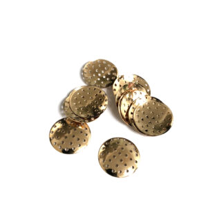 Round golden metal bases - diametre 17.5 mm - weight 5 g