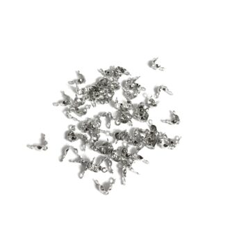 Silvery metal ball chain connector ends - size 4.5 x 6.5 mm - weight 5 g