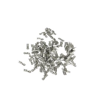 Silvery metal fold over cord ends - size 3 x 8 mm - weight 5 g
