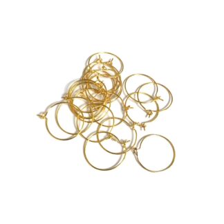 Golden metal earring hoops - weight 5 g