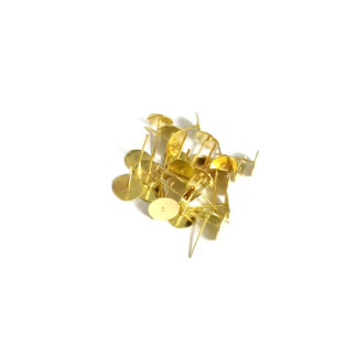 Golden metal earstuds - size 8.5 x 12 mm - weight 5 g