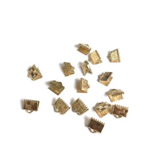 Golden metal ribbon clamps - width 8 mm - weight 5 g