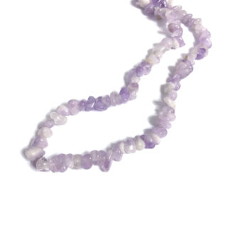 Violet and white stone beads by strand - size 4-8 mm - length 81 cm