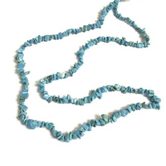 Greenish blue stone beads by strand - size 4 x 5 mm - length 89 cm