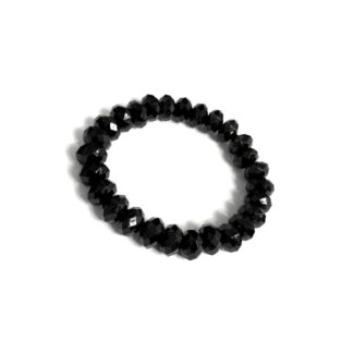 Faceted shiny black beads bracelet - diametre 10 mm