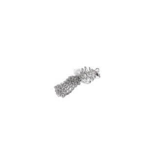 Silvery metal chain tassel spiral ball pendant - size 12 x 37 mm