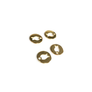 Perforated fish round golden metal pendants - diametre 13 mm - 4 pieces