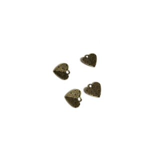 Brass metal stars heart pendants - size 11 mm - 4 pieces